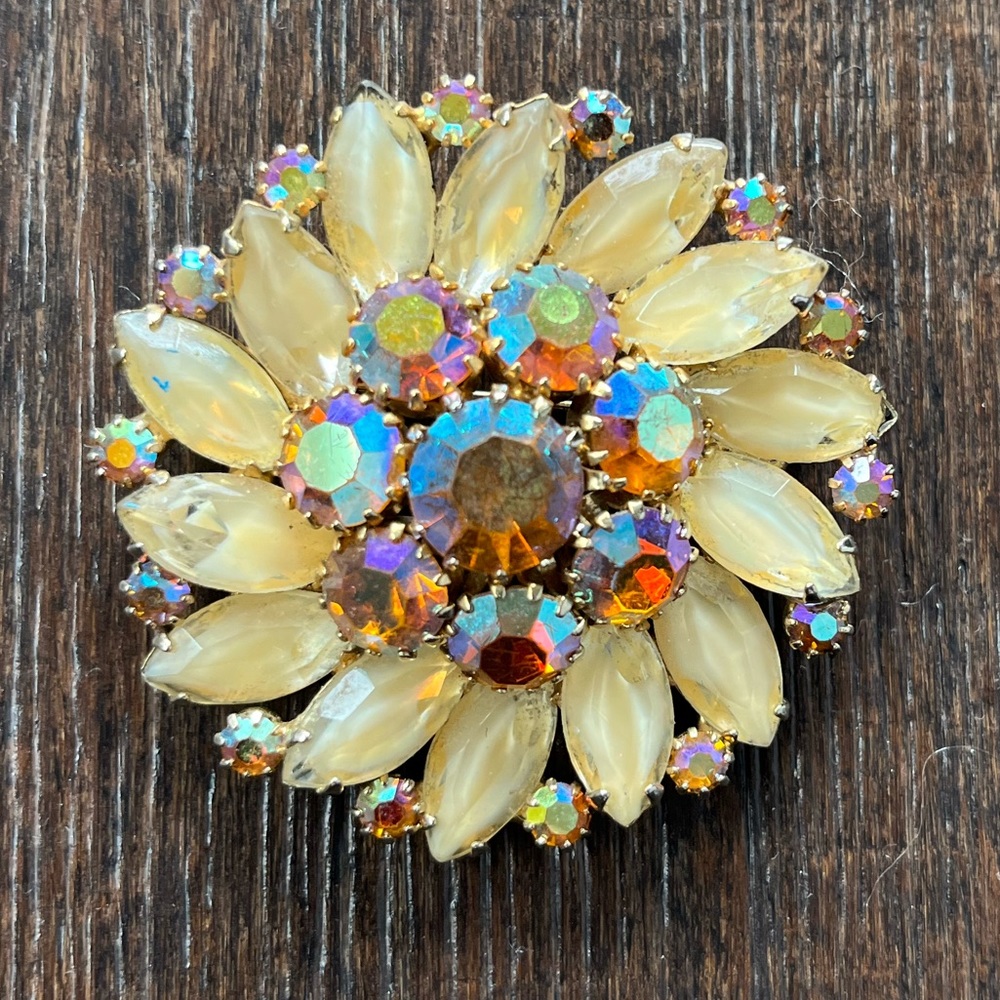 Vintage Weiss Brooch Multi Colored